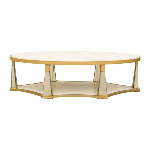 AICO Furniture - Scotts Square Cocktail Table in Light Champagne - 9097201-124 - GreatFurnitureDeal