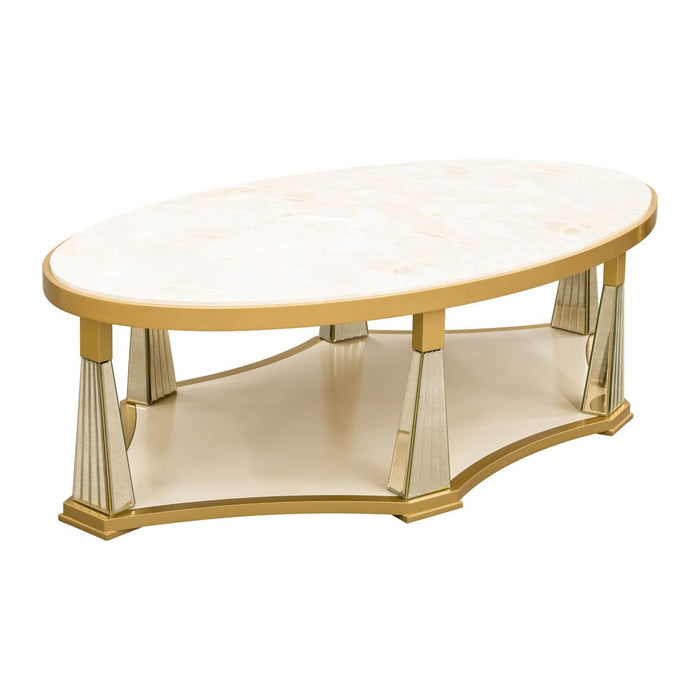 AICO Furniture - Scotts Square Cocktail Table in Light Champagne - 9097201-124 - GreatFurnitureDeal