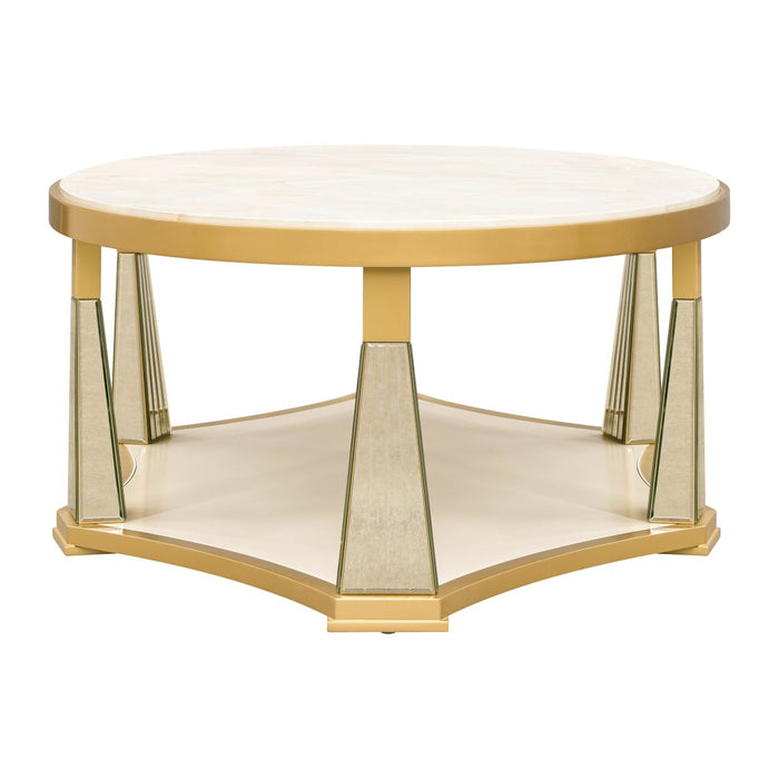 AICO Furniture - Scotts Square Cocktail Table in Light Champagne - 9097201-124 - GreatFurnitureDeal