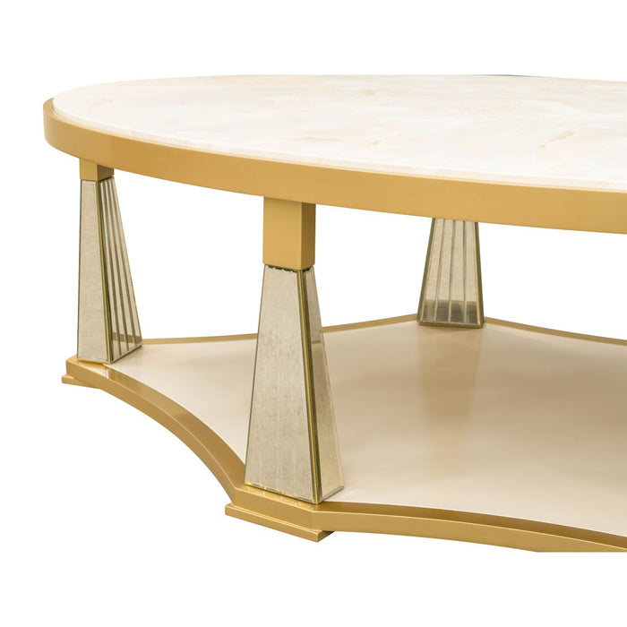 AICO Furniture - Scotts Square Cocktail Table in Light Champagne - 9097201-124 - GreatFurnitureDeal