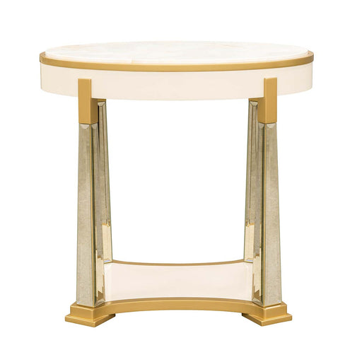 AICO Furniture - Scotts Square End Table in Light Champagne - 9097202-124 - GreatFurnitureDeal