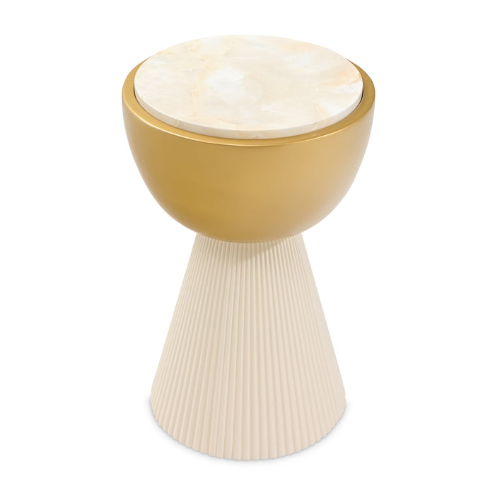 AICO Furniture - Scotts Square Chairside Table in Light Champagne - 9097222-124