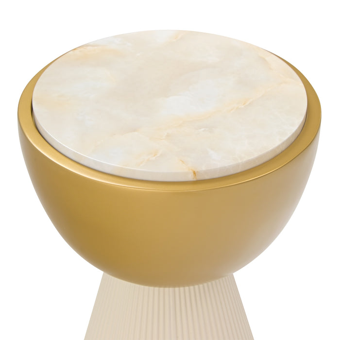 AICO Furniture - Scotts Square Chairside Table in Light Champagne - 9097222-124