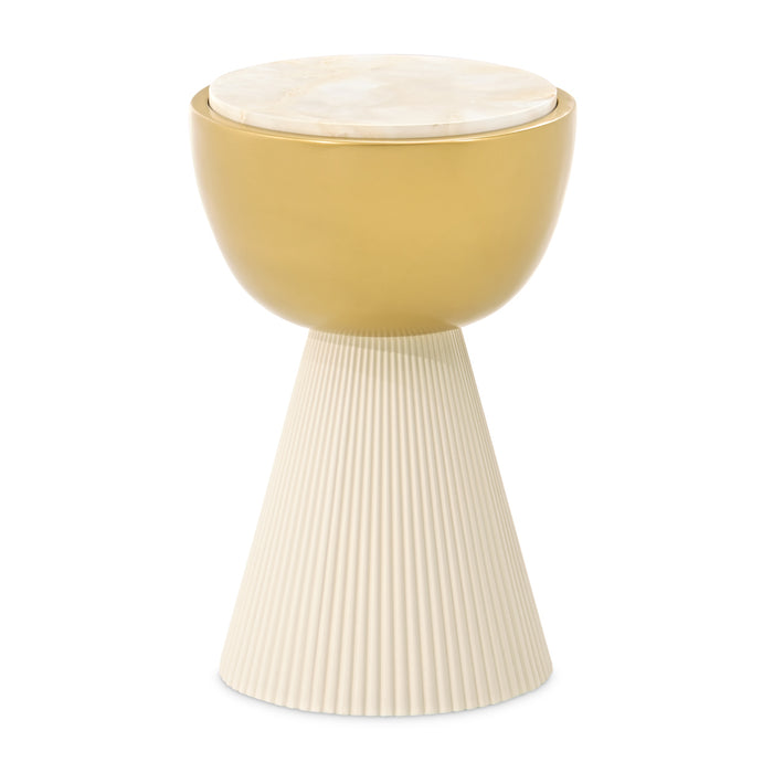 AICO Furniture - Scotts Square Chairside Table in Light Champagne - 9097222-124