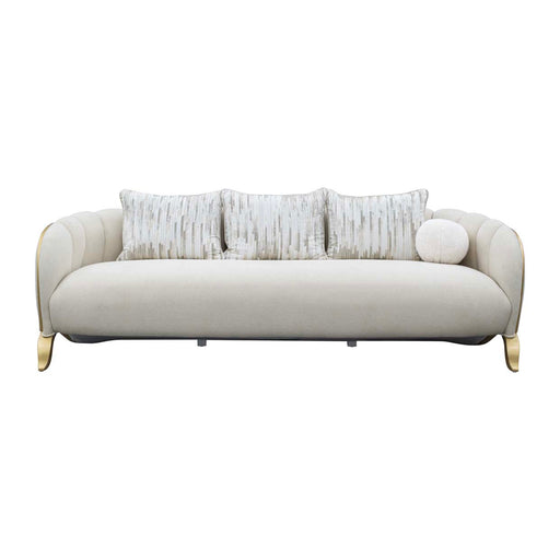AICO Furniture - Scotts Square Sofa in Light Champagne - 9097816-CNSLK-124 - GreatFurnitureDeal