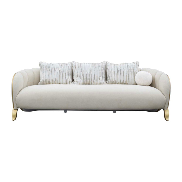 AICO Furniture - Scotts Square 3 Piece Living Room Set in Light Champagne - 9097816-CNSLK-124-3SET - GreatFurnitureDeal