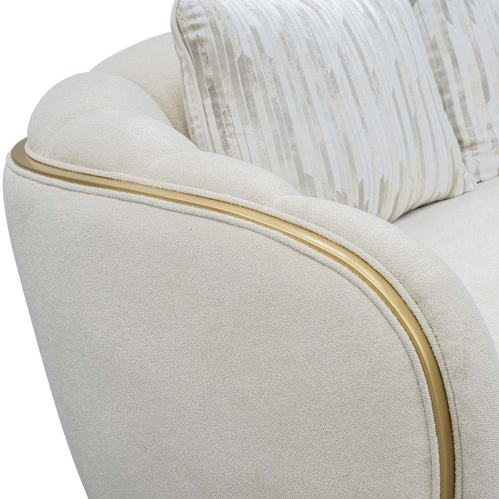 AICO Furniture - Scotts Square 3 Piece Living Room Set in Light Champagne - 9097816-CNSLK-124-3SET - GreatFurnitureDeal