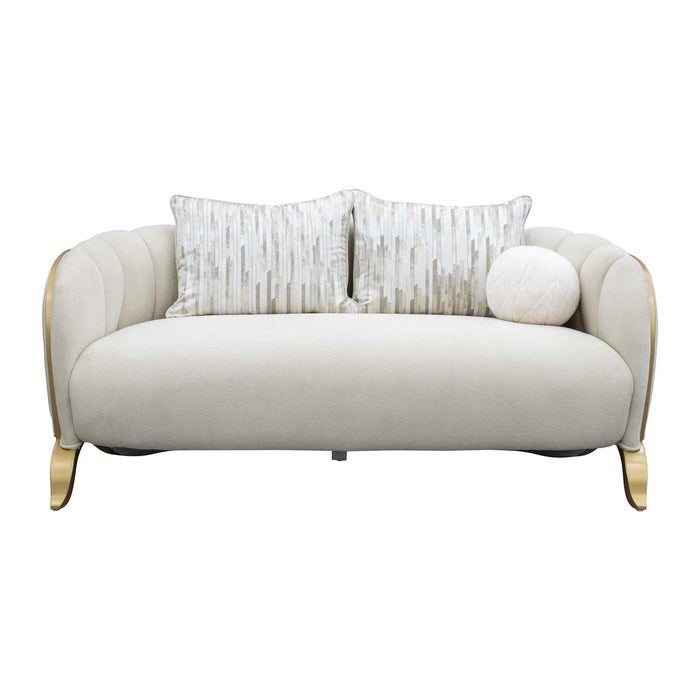 AICO Furniture - Scotts Square 2 Piece Sofa Set in Light Champagne - 9097816-CNSLK-124-2SET - GreatFurnitureDeal
