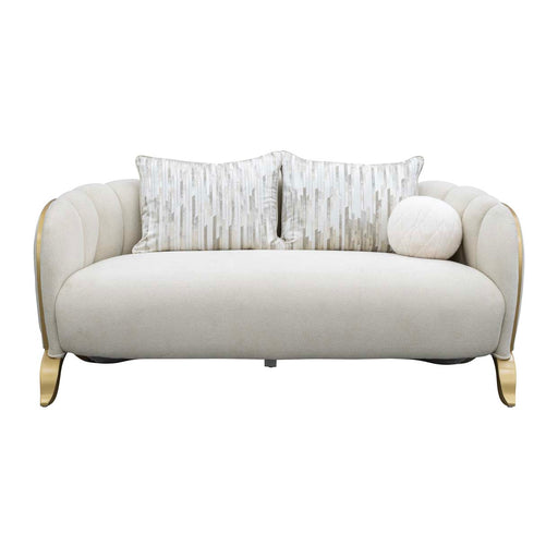 AICO Furniture - Scotts Square Loveseat in Light Champagne - 9097825-CNSLK-124 - GreatFurnitureDeal