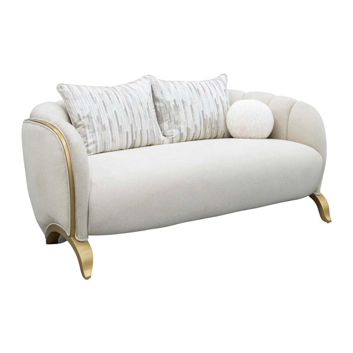 AICO Furniture - Scotts Square 2 Piece Sofa Set in Light Champagne - 9097816-CNSLK-124-2SET - GreatFurnitureDeal