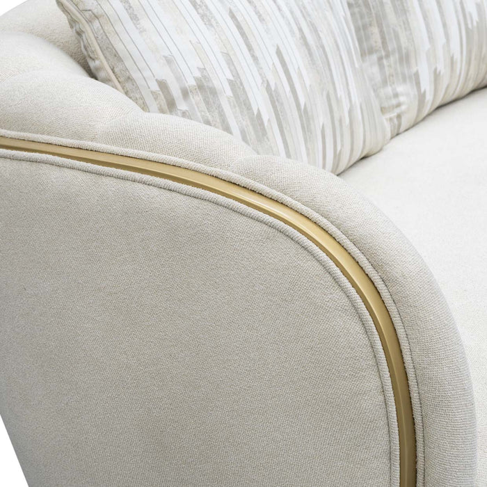 AICO Furniture - Scotts Square 2 Piece Sofa Set in Light Champagne - 9097816-CNSLK-124-2SET - GreatFurnitureDeal