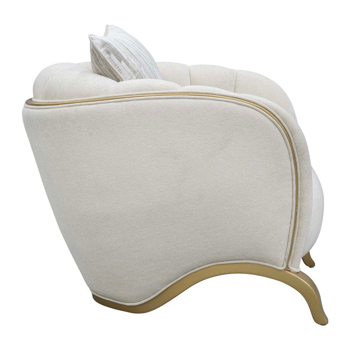 AICO Furniture - Scotts Square Matching Accent Chair in Light Champagne - 9097835-CNSLK-124 - GreatFurnitureDeal