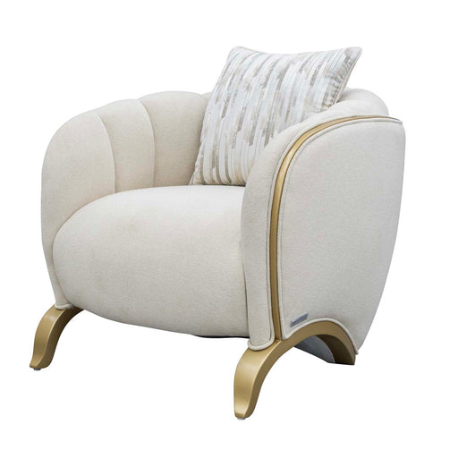 AICO Furniture - Scotts Square Matching Accent Chair in Light Champagne - 9097835-CNSLK-124 - GreatFurnitureDeal