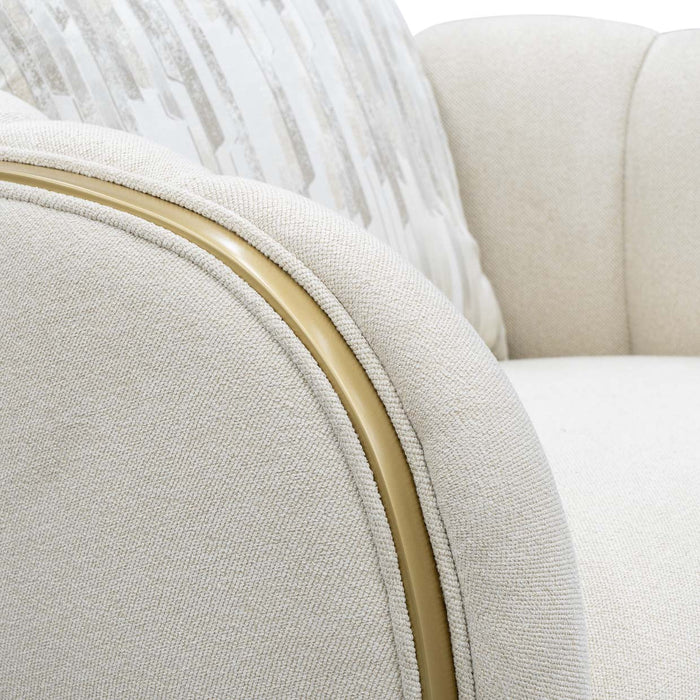 AICO Furniture - Scotts Square Matching Accent Chair in Light Champagne - 9097835-CNSLK-124 - GreatFurnitureDeal