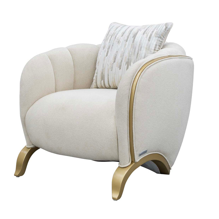 AICO Furniture - Scotts Square 3 Piece Living Room Set in Light Champagne - 9097816-CNSLK-124-3SET - GreatFurnitureDeal