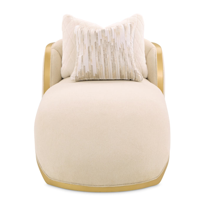 AICO Furniture - Scotts Square Chaise in Cornsilk/Light Champagne - 9097841-CNSLK-124