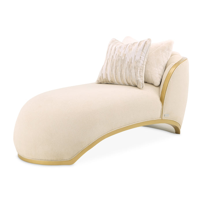 AICO Furniture - Scotts Square Chaise in Cornsilk/Light Champagne - 9097841-CNSLK-124