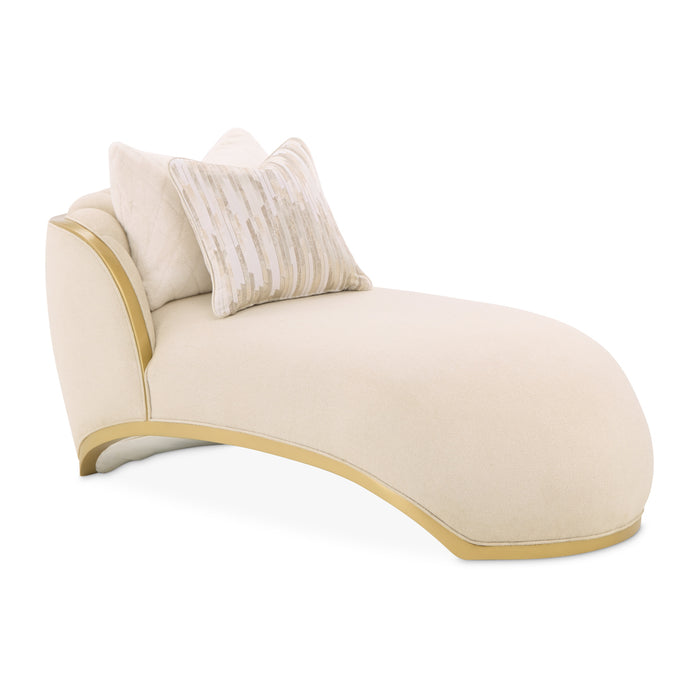 AICO Furniture - Scotts Square Chaise in Cornsilk/Light Champagne - 9097841-CNSLK-124