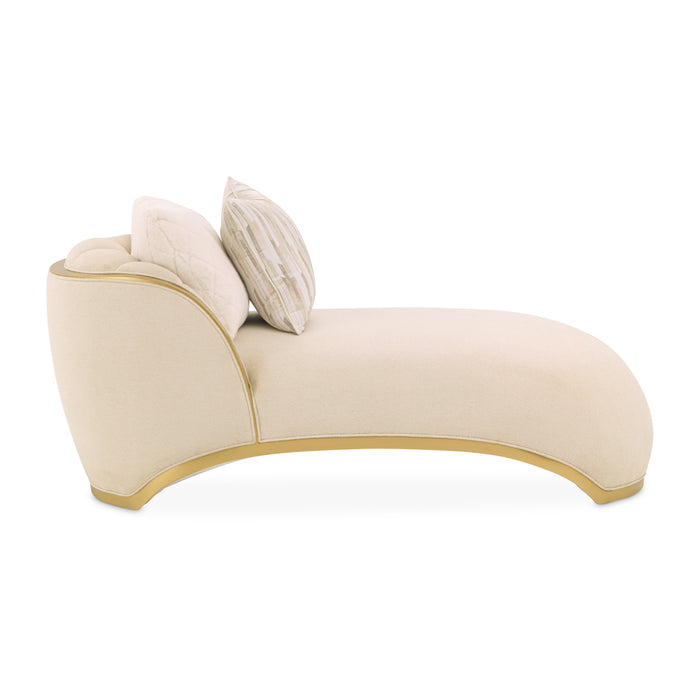 AICO Furniture - Scotts Square Chaise in Cornsilk/Light Champagne - 9097841-CNSLK-124