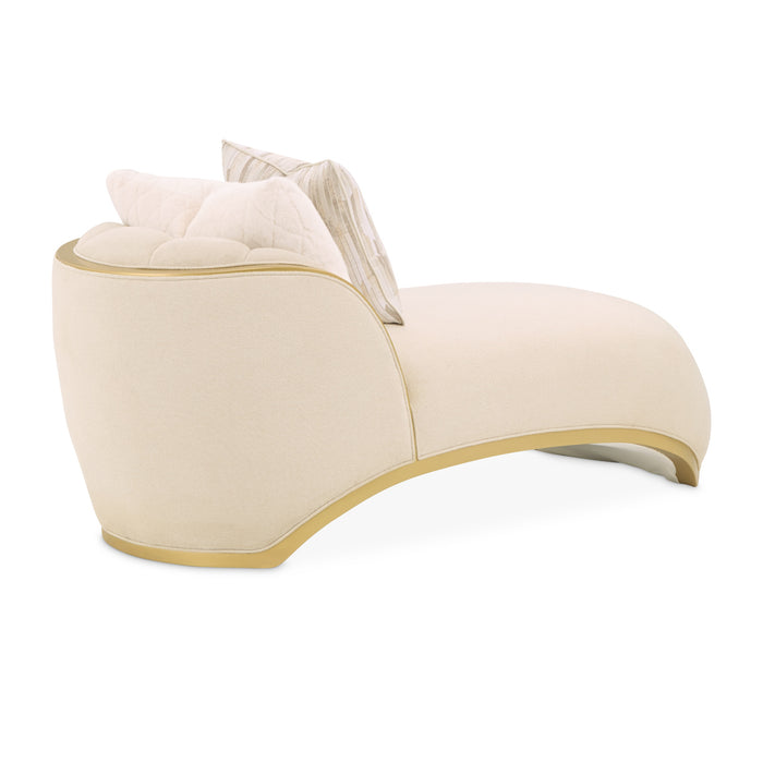 AICO Furniture - Scotts Square Chaise in Cornsilk/Light Champagne - 9097841-CNSLK-124