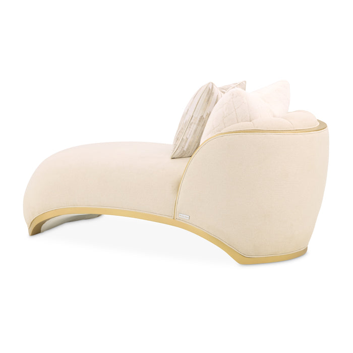 AICO Furniture - Scotts Square Chaise in Cornsilk/Light Champagne - 9097841-CNSLK-124