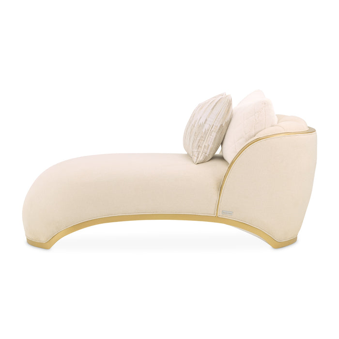 AICO Furniture - Scotts Square Chaise in Cornsilk/Light Champagne - 9097841-CNSLK-124