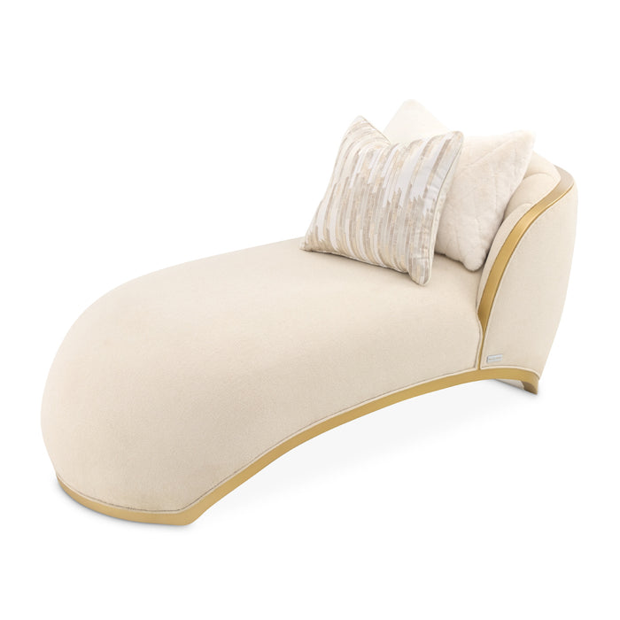 AICO Furniture - Scotts Square Chaise in Cornsilk/Light Champagne - 9097841-CNSLK-124
