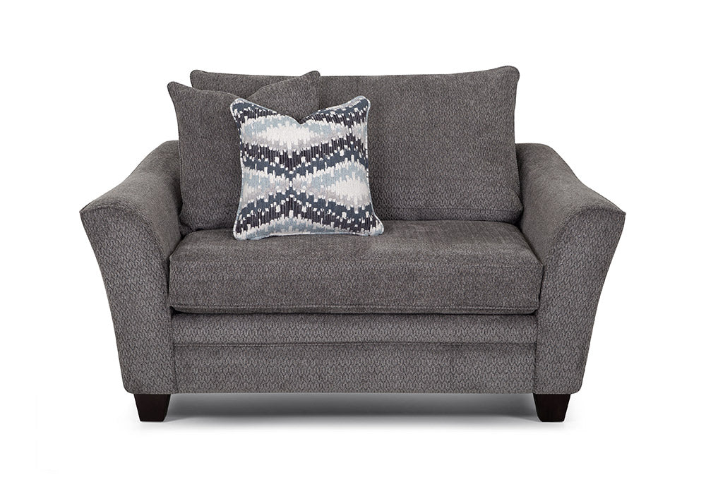 Franklin Furniture - 910 Eastbrook Chair and a Half with Matching Ottoman in Shasta Charcoal - 91088-91018-CHARCOAL