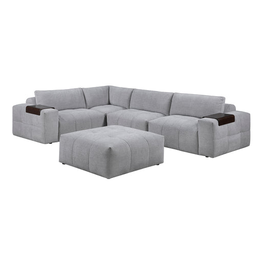 Homelegance - Tidal 5-Piece Modular Sectional with Ottoman in Beige - 9155GY*51L1ROT - GreatFurnitureDeal