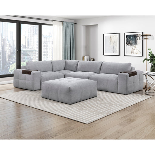 Homelegance - Tidal 5-Piece Modular Sectional with Ottoman in Beige - 9155GY*51L1ROT - GreatFurnitureDeal