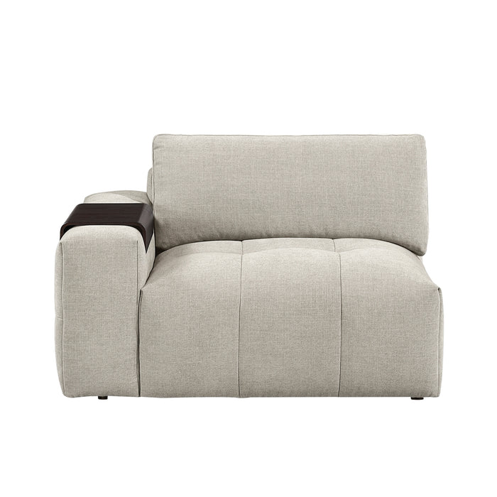 Homelegance - Tidal 4 Piece Modular Sectional with Ottoman in Taupe - 9155TP*41L1ROT - GreatFurnitureDeal