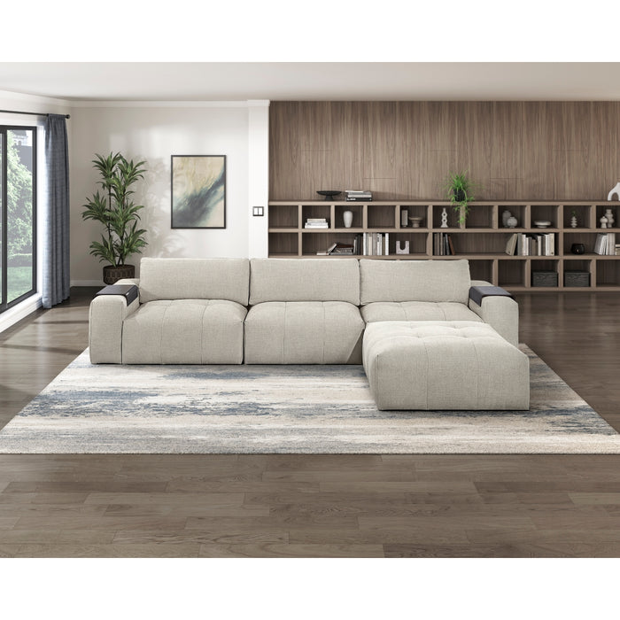 Homelegance - Tidal 4 Piece Modular Sectional with Ottoman in Taupe - 9155TP*41L1ROT - GreatFurnitureDeal