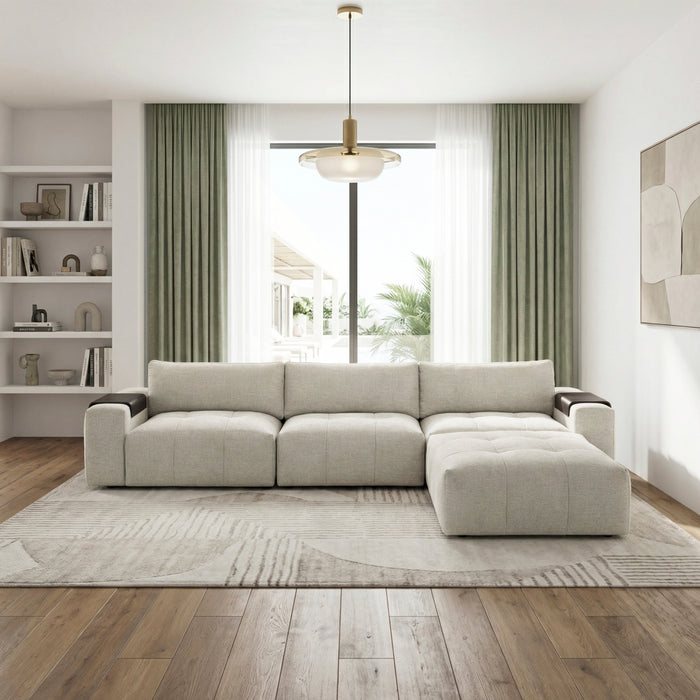 Homelegance - Tidal 4 Piece Modular Sectional with Ottoman in Taupe - 9155TP*41L1ROT - GreatFurnitureDeal