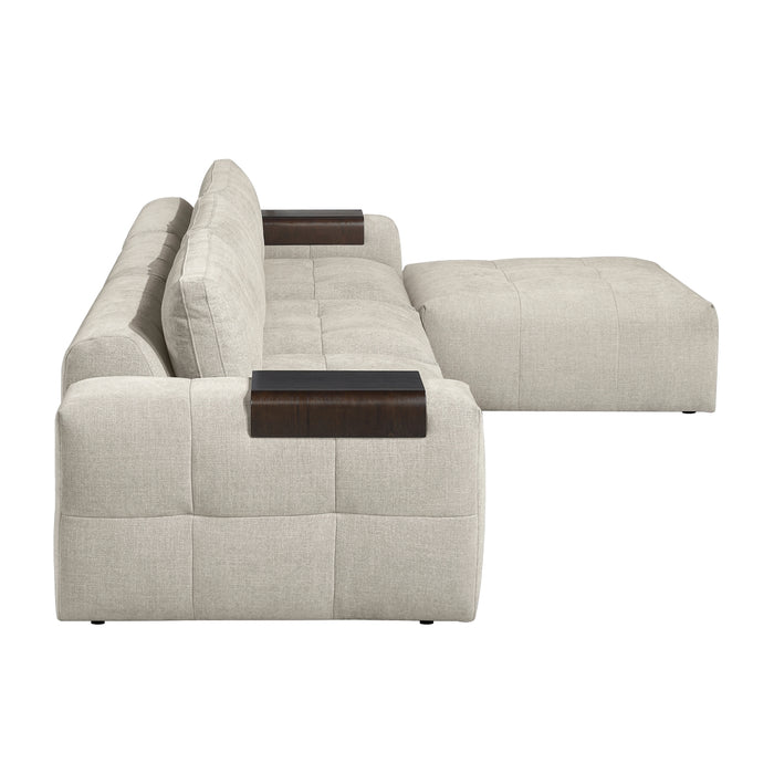 Homelegance - Tidal 4 Piece Modular Sectional with Ottoman in Taupe - 9155TP*41L1ROT - GreatFurnitureDeal