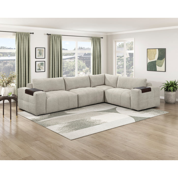 Homelegance - Tidal 4 Piece Modular Sectional in Taupe - 9155TP*41L1R - GreatFurnitureDeal