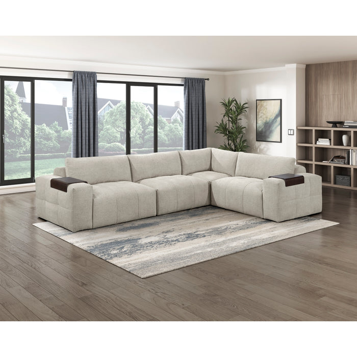 Homelegance - Tidal 4 Piece Modular Sectional in Taupe - 9155TP*41L1R - GreatFurnitureDeal
