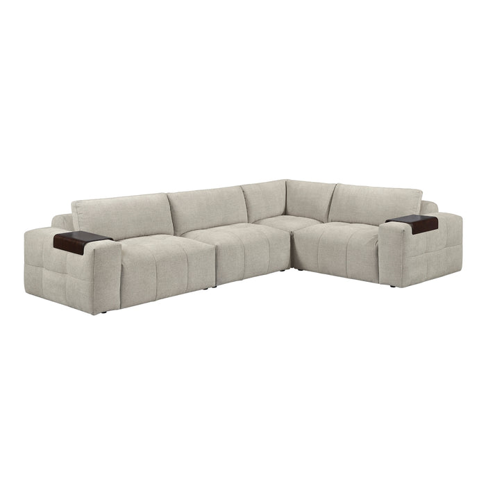Homelegance - Tidal 4 Piece Modular Sectional in Taupe - 9155TP*41L1R - GreatFurnitureDeal