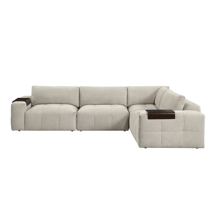 Homelegance - Tidal 4 Piece Modular Sectional in Taupe - 9155TP*41L1R - GreatFurnitureDeal