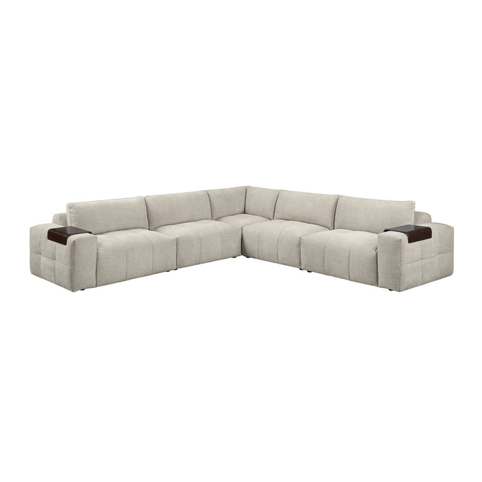 Homelegance - Tidal 5 Piece Modular Sectional in Taupe - 9155TP*51L1R - GreatFurnitureDeal