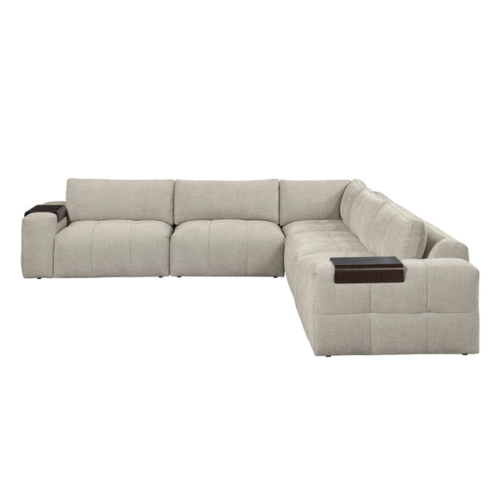 Homelegance - Tidal 5 Piece Modular Sectional in Taupe - 9155TP*51L1R - GreatFurnitureDeal