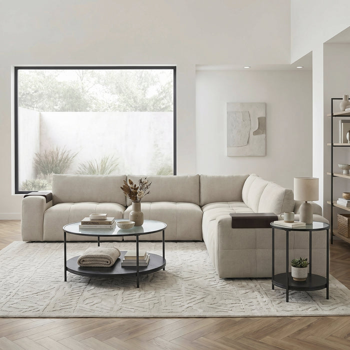 Homelegance - Tidal 5 Piece Modular Sectional in Taupe - 9155TP*51L1R - GreatFurnitureDeal