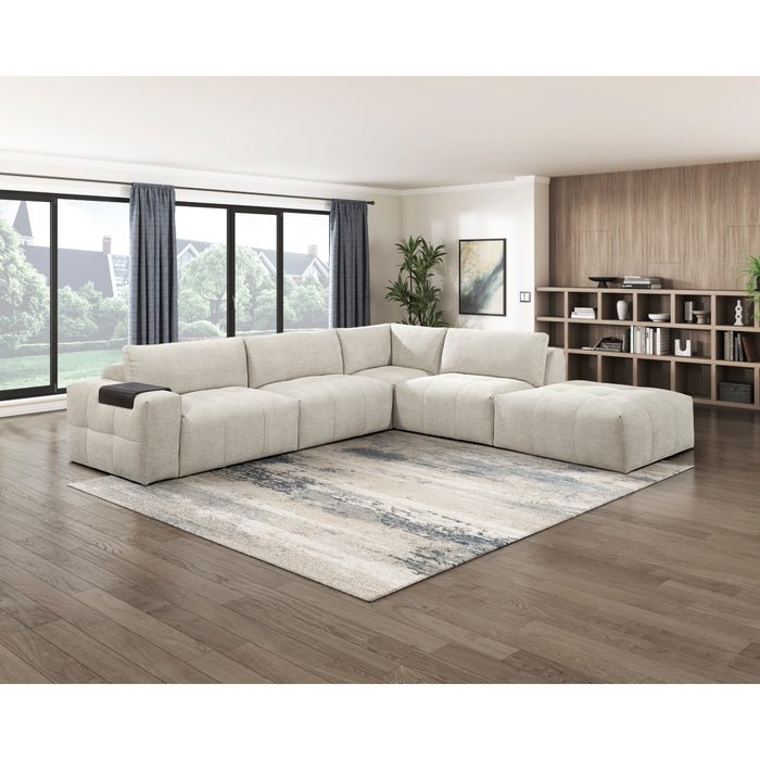 Homelegance - Tidal 5 Piece Modular Sectional with Ottoman in Taupe - 9155TP*51LOT - GreatFurnitureDeal