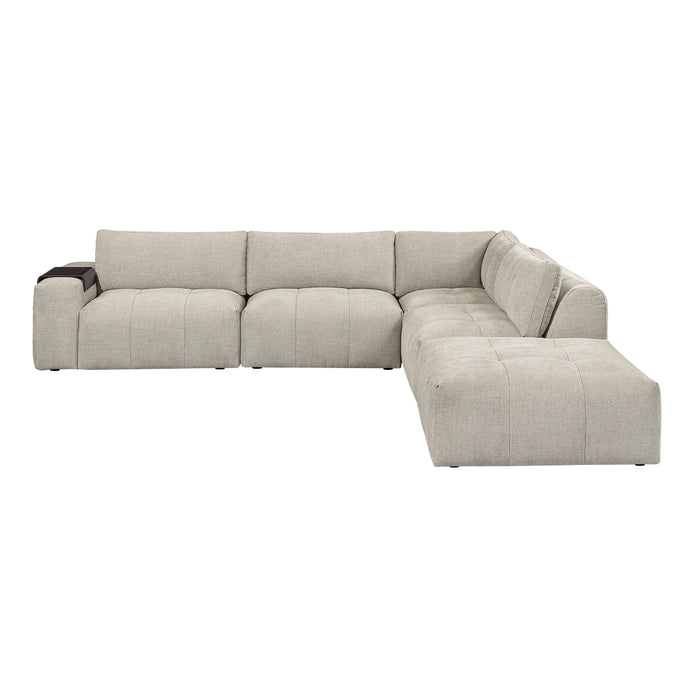 Homelegance - Tidal 5 Piece Modular Sectional with Ottoman in Taupe - 9155TP*51LOT - GreatFurnitureDeal