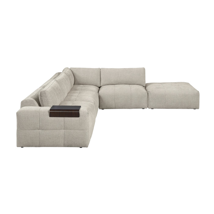 Homelegance - Tidal 5 Piece Modular Sectional with Ottoman in Taupe - 9155TP*51LOT - GreatFurnitureDeal