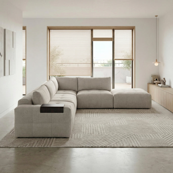 Homelegance - Tidal 5 Piece Modular Sectional with Ottoman in Taupe - 9155TP*51LOT - GreatFurnitureDeal