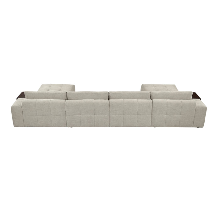 Homelegance - Tidal 6 Piece Modular Sectional with Two Ottomans in Taupe - 9155TP*61L1R2OT - GreatFurnitureDeal