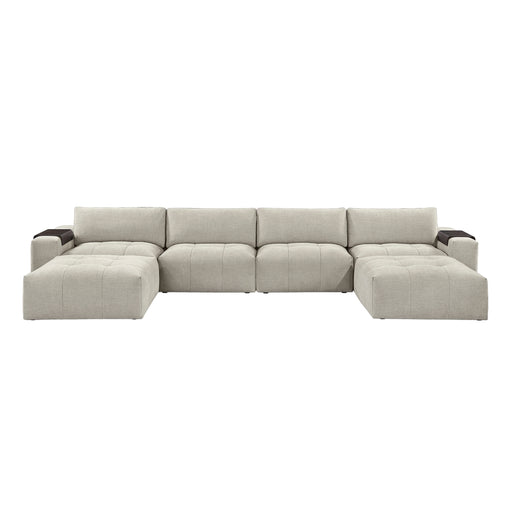 Homelegance - Tidal 6 Piece Modular Sectional with Two Ottomans in Taupe - 9155TP*61L1R2OT - GreatFurnitureDeal