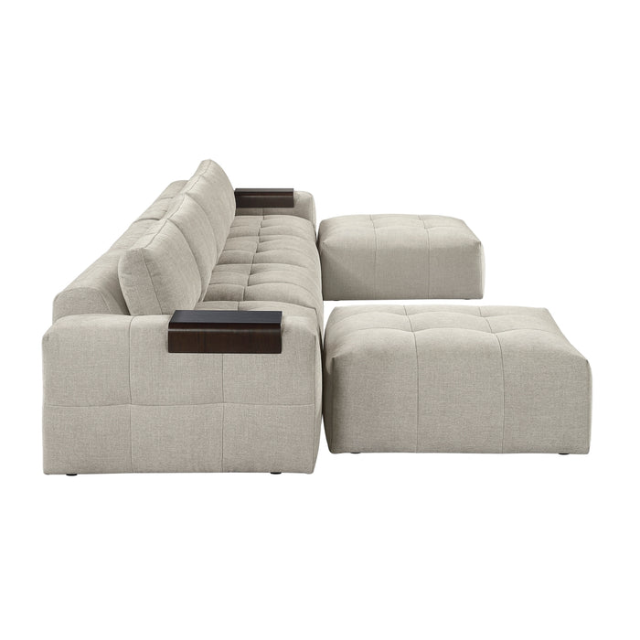 Homelegance - Tidal 6 Piece Modular Sectional with Two Ottomans in Taupe - 9155TP*61L1R2OT - GreatFurnitureDeal