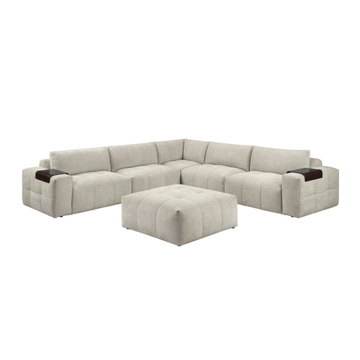 Homelegance - Tidal 6 Piece Modular Sectional with Ottoman in Taupe - 9155TP*61L1ROT - GreatFurnitureDeal