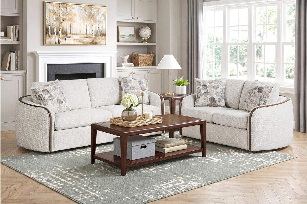 Homelegance - Loom 2 Piece Sofa Set in Beige - 9177WABEG*2 - GreatFurnitureDeal